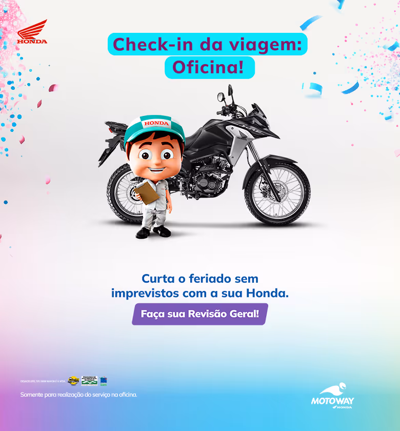 Banner Fevereiro 2026 Moto-Way Honda Oficina Revisão Geral