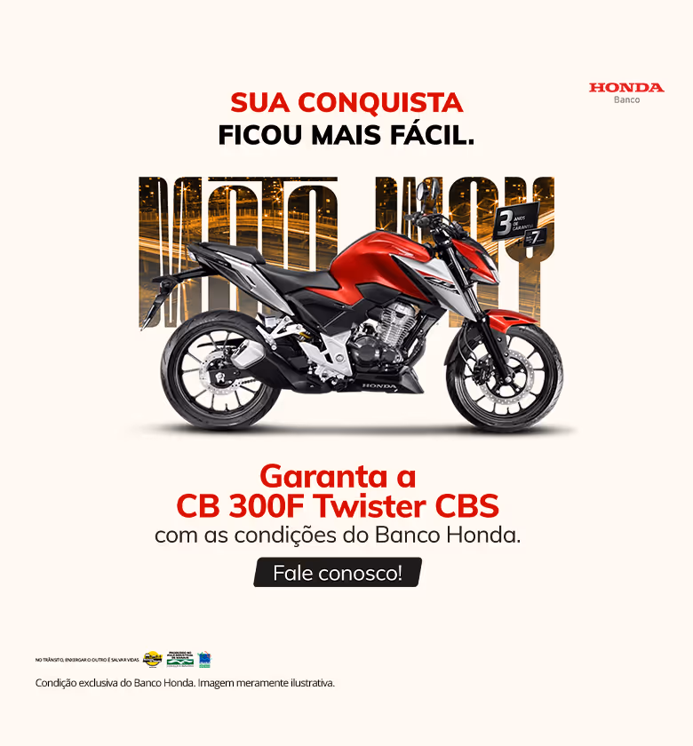 Banner Março 2026 Moto Way Honda Financiamento CB 300F Twister