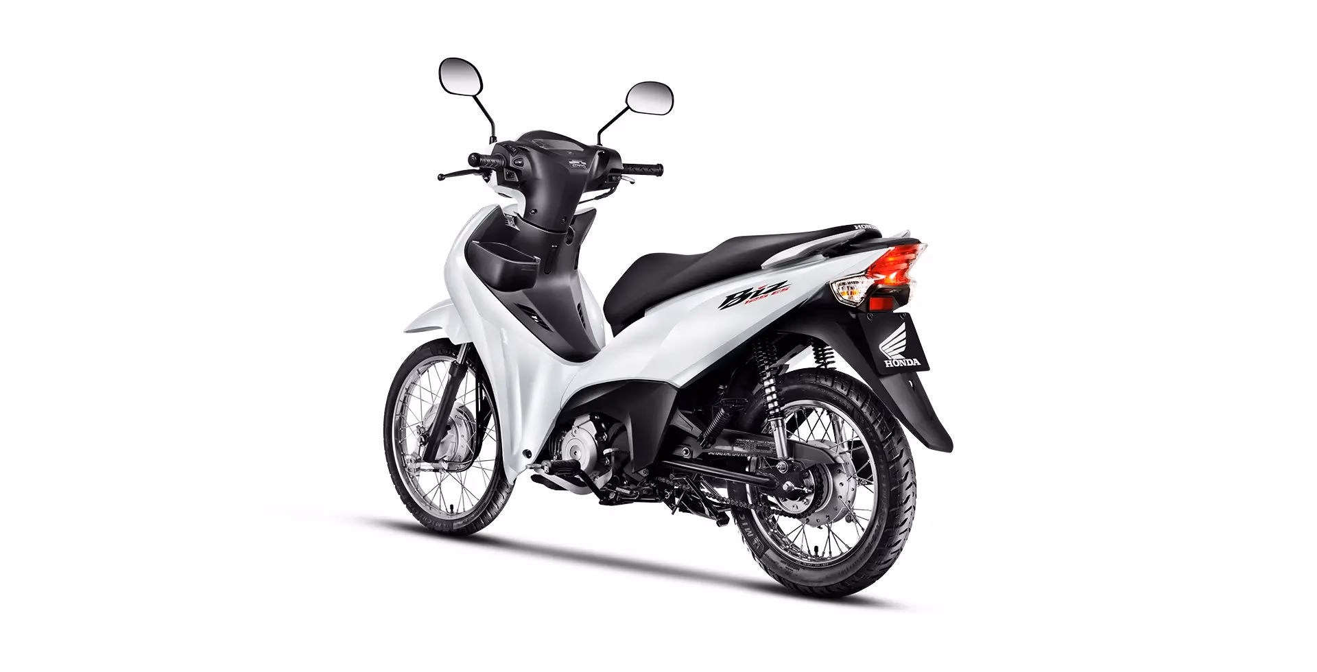 Honda Biz 125 ES traseira esquerda branca - 18 de 32