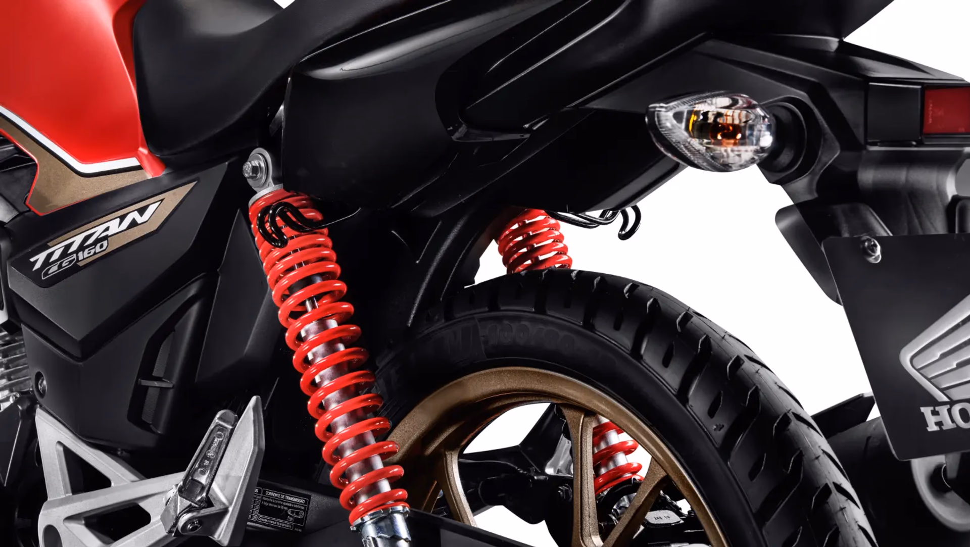 Moto Honda Nova Titan Edição Comemorativa de 50 Anos Close Lateral Trazeira Inferior Esquerda - 4 de 13